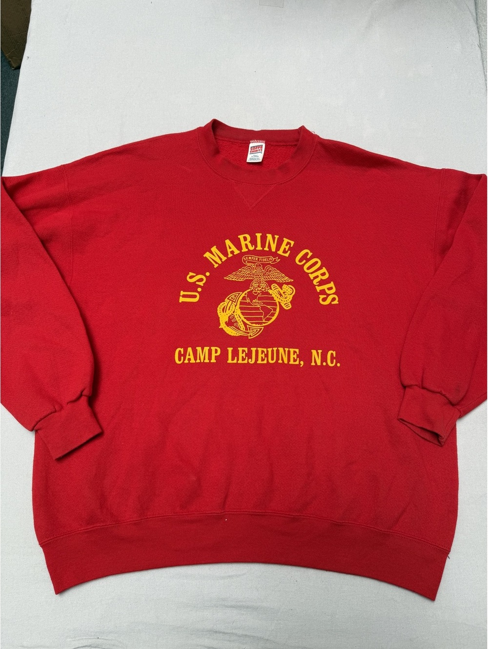Vintage 80s U.S. Marine Corps Camp Lejeune Sweatshirt NC -XL